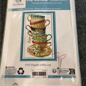 Sunday Elegant Coffee Cup Cross Stitch Kit Joy Sunday #J103 New